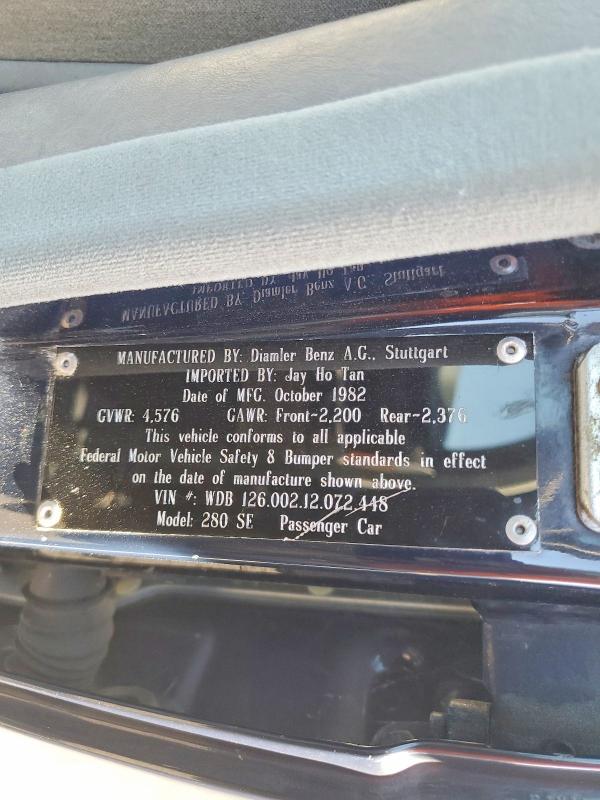 1982 MERCEDES-BENZ 280